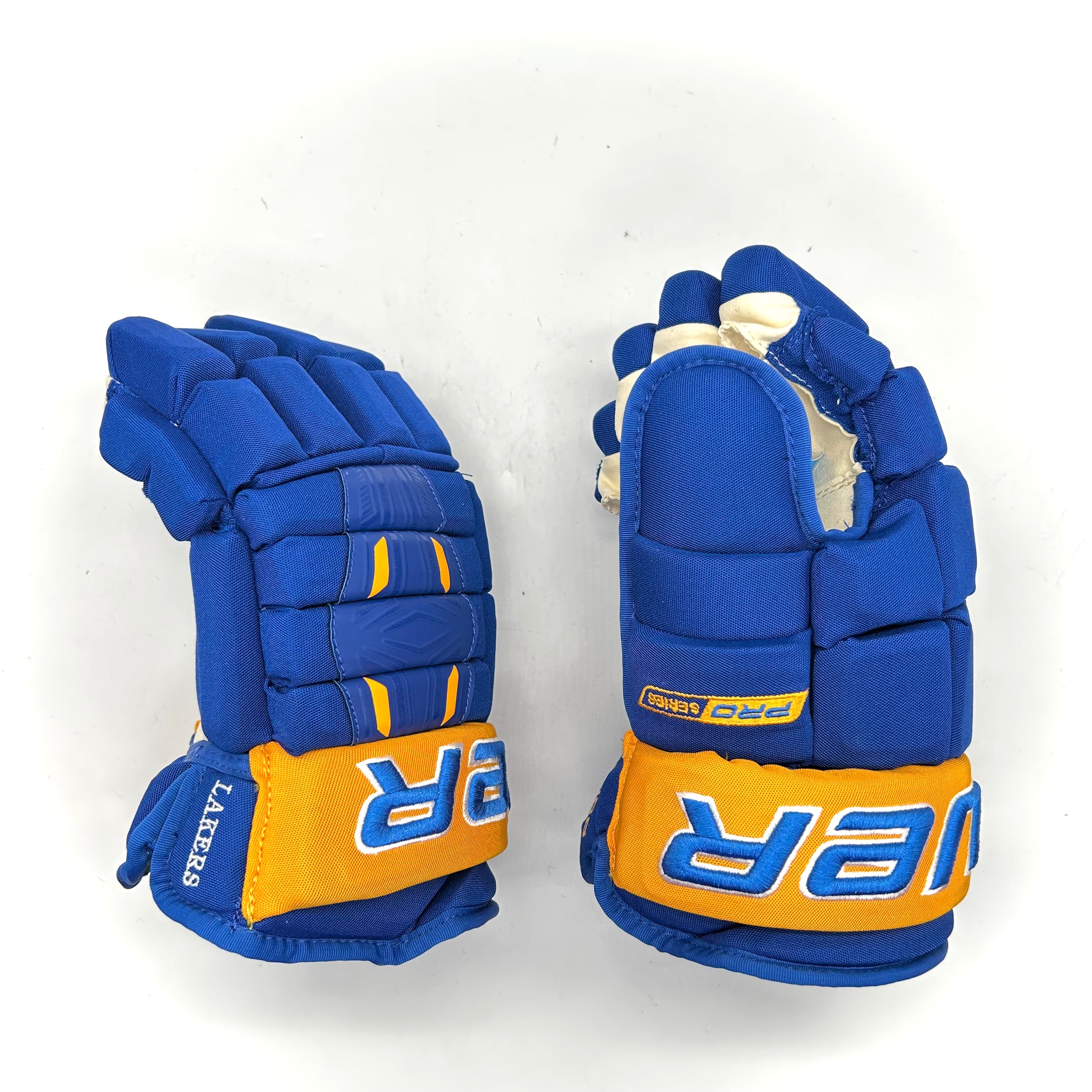 Bauer Pro Series - Gants de hockey NCAA Pro Stock (bleu/jaune)